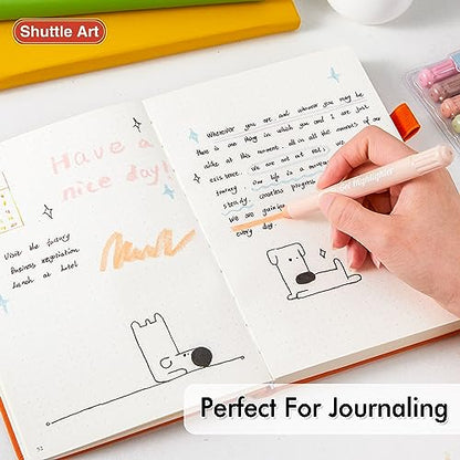 Shuttle Art Bible Highlighters and Pens No Bleed, 12 Mild Colors Gel Highlighters No Bleed Through, Bible Journaling Supplies, Great for Journaling Highlighting and Studying - color: 12 Mild Colors