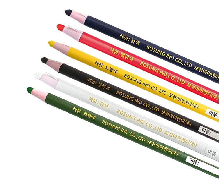 Dermatograph Grease Pencils Set of 12, China Markers, Yellow & Green | Suitable for Identification, Layouts, Crafts and DIY Projects on Glass, Metal, Plastic, Wood and Various Materials - color: Yellow & Green