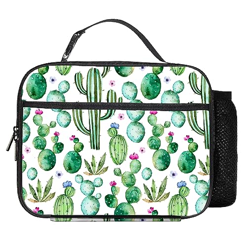 Cactus Lunch Bag Reusable Insulated Lunch Box Keep Food Cooler Thermal Lunch Tote for Women Men - color: Cactus