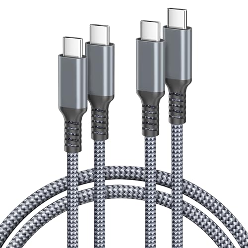 Basesailor USB C to USB C 60W Charging Cable 3.3FT 2Pack Braided PD Cord | Type C Charger Fast Charging Cord for iPhone 17 16 15 Series,iPad Pro M5,Samsung Galaxy S26,A Series,Tab S11,Pixel 10 - color: Gray, size: 3.3FT/1M