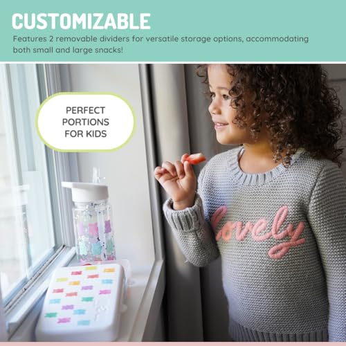 melii Snackle Box | 6-Compartment Divided Snack Container, BPA-Free Food Storage with Removable Dividers for School, Travel & On-the-Go Snacking (Gummy Bears) - color: Gummy Bears