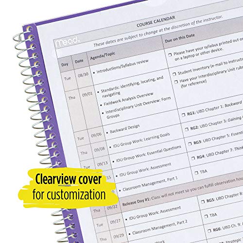 Five Star Spiral Notebook, 1 Subject, College Ruled Paper, 100 Sheets, 11" x 8-1/2" Sheet Size, Customizable Cover, Purple (73820) - color: 08 Royal Purple