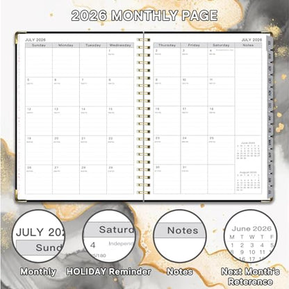 Planner 2026-2027, Weekly and Monthly Academic Planner, Jul 2026 - Jul 2027, 8.5"x11" Large Hardcover Daily Planner Calendar with Tabs for Women, Year Planning Agenda for Teacher and Student (Black) - color: Black