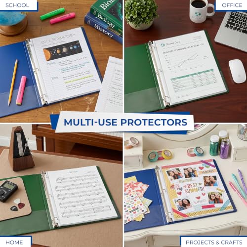 Samsill Heavy Duty Sheet Protectors for 3 Ring Binders, 8.5 x 11 Clear Page Protectors, Plastic Sleeves & Report Covers, Acid Free Archival Safe Document Protectors - style: Crystal Clear