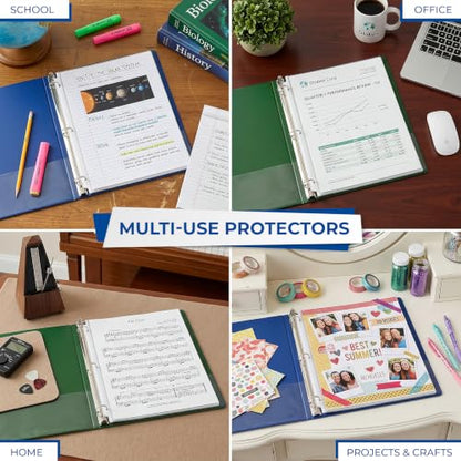 Samsill Heavy Duty Sheet Protectors for 3 Ring Binders, 8.5 x 11 Clear Page Protectors, Plastic Sleeves & Report Covers, Acid Free Archival Safe Document Protectors - style: Crystal Clear