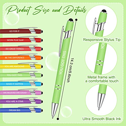 Geyee 24 Pcs Back to School Teacher Gifts Inspirational Sticky Notes with Funny Pens 3 x 4 Inch Employee Appreciation Gifts for Coworkers Teacher Employee Office Staff Work Team Appreciation Gift - style: Inspirational