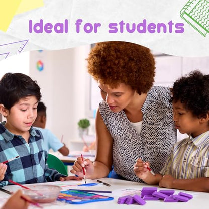12 Count Purple Pencil Erasers Rectangular Rubber Eraser Bulk for Bag Supplies Gift Teacher Student - color: Purple