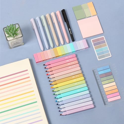 Mr. Pen- Aesthetic Book Annotation Kit, 16 No Bleed Aesthetic Highlighters | 6 Colored Ink Gel Pens, 700 Sheets Transparent Sticky Notes & Tabs for Study, Bible Journaling, Planner, Office Supplies