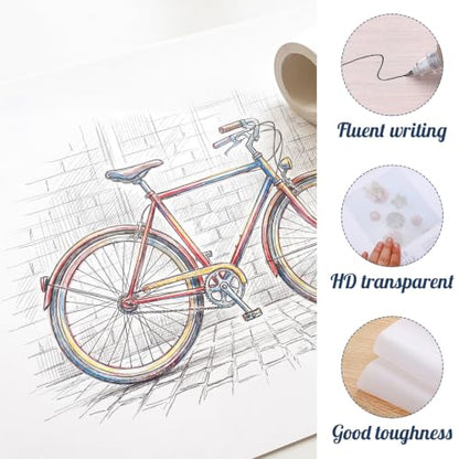 Tracing Paper Roll 36in x 75yd, White Trace Paper Pattern Paper Translucent Tracing Paper for Sewing, Drawing, Sketching, Gift Wrapping - size: 36in x 75yd
