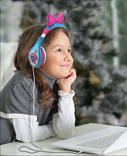 eKids JoJo Siwa Headphones for Kids, Volume Limited Wired Headphones with Parental Controls, Comfortable Over-Ear Headphones for School, Home, Travel, Multicolor, Model: JJ-140v8
