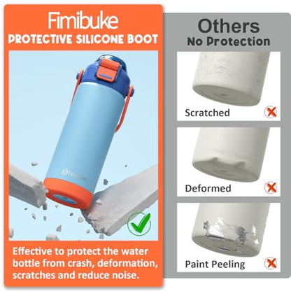 Fimibuke Kids Insulated Water Bottle with Pop-Open Straw & Spout 2-in-1 Lid, 18oz Leak Proof 18/8 Stainless Steel Vacuum Tumbler, BPA-Free Kids Cup For Travel School Boys Girls Toddler 2Packs Macaron - color: A1.Macaron, size: 18 Ounces