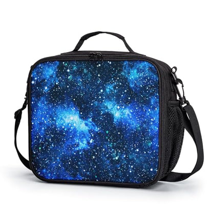 Galaxy Lunch Box for Boys Girls Kids Insulated Lunch Bag Blue Starry Sky Lunchbox Universe Space Reusable Lunch Cooler Tote Bags Thermal Lunch Pail for School Picnic Travel - color: Galaxy