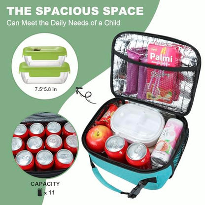 Kids Lunch Box for Boys Girls Lunch Bag Insulated Durable Lunchbox Children Lunch Tote Bag for School Light Blue - color: Light Blue