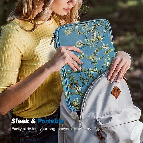 MoKo 9-11 Inch Tablet Sleeve Bag Carrying Case with Accessory Pocket | Fits iPad Air 11-inch M4, iPad Pro 11-inch M5, iPad A16 11-inch, iPad 10/9/8/7th and Tab S9/S8 11-inch, Apricot Flower - color: Apricot Flower, size: 9-11 Inch