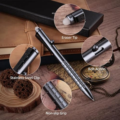 SMOOTHERPRO Aluminum Erasable Bolt Action Pen,Gold | Erasable Refillable Pen for Notes, Journaling, Office Writing, Signatures, and Daily Pocket Carry. - color: Gold 2.0