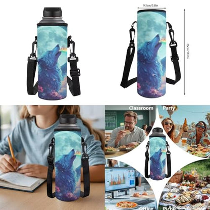 Cool Wolf Backpack for Boys - 17 Inch Bookbag with Insulated Lunch Box, Water Bottle Bag & Pencil Case, 4 in 1 Bookbag Back to School Supplies - color: Cool Wolf