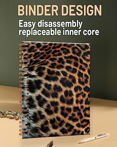 Spiral Journal Notebook for Women,A5 College Ruled Notebooks 6"x 8.4",120 Pages Lined Journal with Premium Thick Paper,Perfect for School Office Home Gifts(Beautiful Leopard Skin) - color: Beautiful Leopard Skin