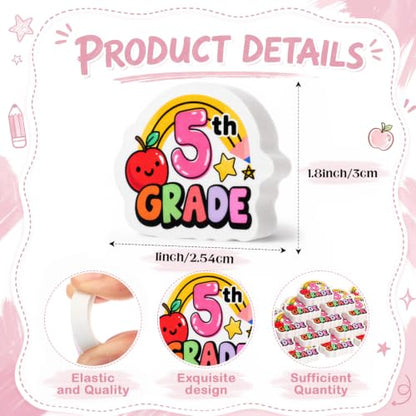 48 Pcs/24 Sets 5th Graders Pencils and Erasers Bulk Set Motivational Pencils Back to School Supplies for Kids Student Inspirational Teacher Classroom Reward Party Favors Gifts - style: 5th Grader