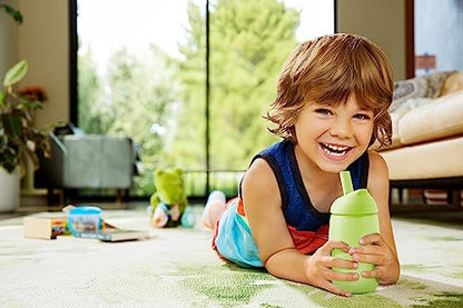 Munchkin Simple Clean Straw Cups for Toddlers 1-3, with Peel Open Straw for Easy Cleaning, Spill Proof Sippy Cup for Kids 12+ Months, 10 Ounce, 2 Pack, Blue/Green - size: 2 Count (Pack of 1), style: 2pk, Blue/Green