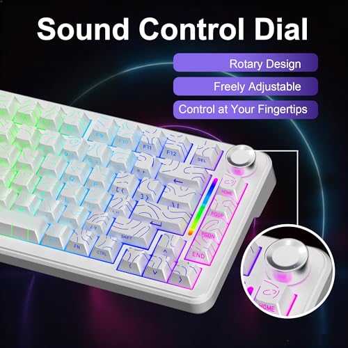 CORE V1 RGB Mechanical Keyboard, 82 Keys Tri-Mode Wireless - color: Contour White