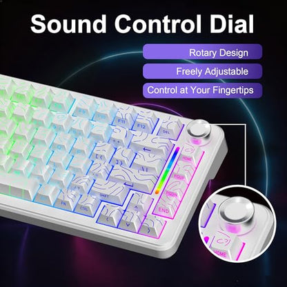CORE V1 RGB Mechanical Keyboard, 82 Keys Tri-Mode Wireless - color: Contour White