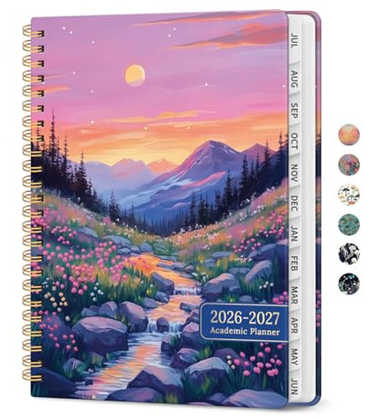 Planner 2026-2027, Academic Year Weekly and Monthly Calender Planner, from Jul 2026 - Jun 2027, Spiral Bound School Planning Book, Perfect for Teacher, Student, Women & Men, A4 (8.5" x 11"), Alpine Twilight - color: J-Alpine Twilight, size: (8.5"x11")a4