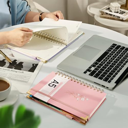 Ovesmusl Hardcover Spiral Notebooks 6.1" X 8.4" + Aesthetic 3 Ring Binder 1 Inch