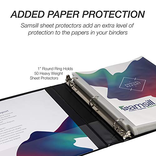 Samsill 8 Pack Durable 1 Inch 3 Ring Binders, Round Ring, Clear View Cover for Presentations, Black - color: Black, size: 1-Inch