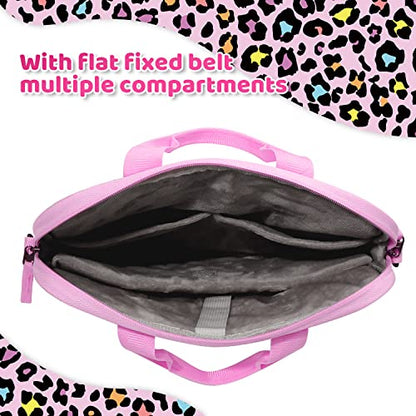Choco Mocha Kids Tablet Sleeve Bag for Boys & Girls, (10-12.5Inch) - color: Leopard-pink 12.5inch, size: 12.5inch(12.5 x 9.8 x 1.3)