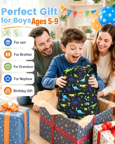 CAMTOP Backpack for Kids, Boys Girls Preschool Backpacks with Lunch Box Toddler Kindergarten School Bookbag Set (Dinosaur Blue Green) - color: Dinosaur Blue Green