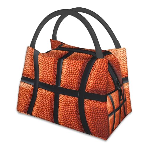 Lunch Box for Women,Basketball Insulated Lunch Bag,Sports Leakproof Thermal Insulation Cooler Tote Bags for Teacher Nurse Kids School Work Picnic - color: Basketball