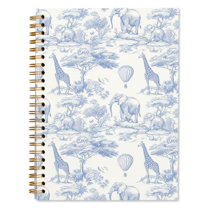 Blue Chinoiserie Safari Notebook Journal, Baby Shower Guest Book, Office School Supplies, Hardcover Lined Notebooks Spiral, Gifts for Women Girls Mom, 5.5x8.3 inch - color: White1