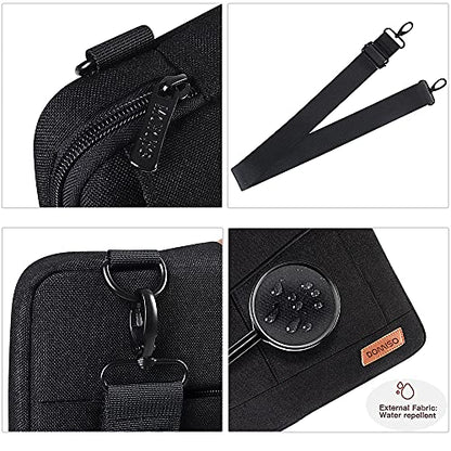 DOMISO 17-17.3 Inch Laptop Sleeve Bag Business Briefcase Messenger Bag Compatible with 17.3" Dell Computer/HP Pavilion 17/ProBook 470/MSI GS73VR Stealth PRO/Dell/Lenovo/Acer/ASUS,Black - color: Black, size: 17 - 17.3 Inch