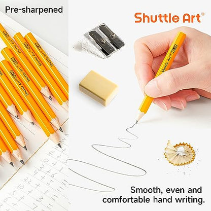 Shuttle Art 360 Pack #2 HB Golf Pencils, Wood-cased 3.5” Mini Pencils Bulk, Pre-sharpened Small Pencil for Kids Teachers Writing Marking Sketching, Classroom Essentials, Back to School Supplies - color: Yellow