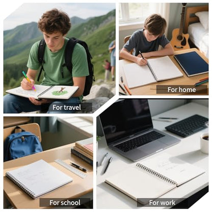 YINUOYOUJIA Lined Notebook 8.5" x 11"Spiral Notebook -4 Pack Large Hardcover Notebook 7mm College Ruled Notebook 120 Pages 100 GSM Thick Hardcover Journal for School (College)