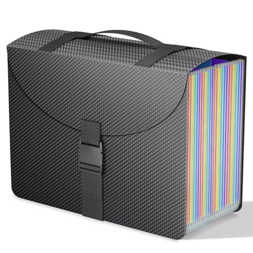 TOPCJ File Organizers with Handle,Portable Expanding File Folder,25 Pockets Accordion File Organizer for Receipt,Bill, A4/Letter Size Paper,Documents,a-z Tabs Include in Filing Folders Diamond - color: Diamond, size: 25-Pockets
