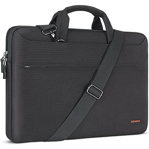 DOMISO 15.6 inch Laptop Messenger Shoulder Bag Tote Bag for Women for Men,Business Travel Work Computer Bag Case Briefcase,Compatible with 16 inch MacBook Pro/Max,15.6 inch HP Dell XPS 16, Black - color: Black, size: 15.6 Inch