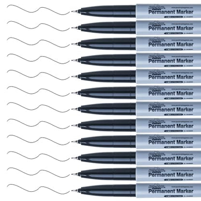 Ultra Fine Point Permanent Markers - 12 Pack, Black Pens - School Supplies | Perfect for labeling, writing, and detailed work with long-lasting black permanent ink - style: 12 Black Ultra Fine Point