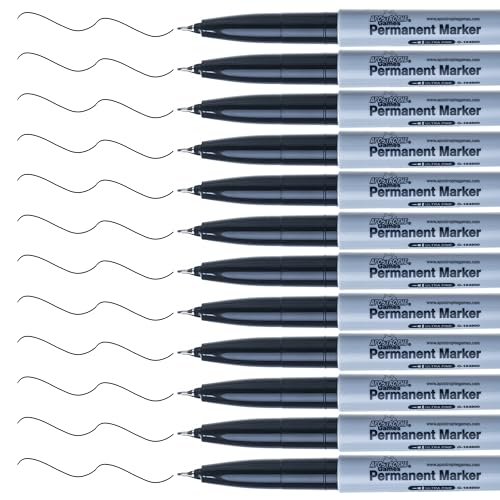 Ultra Fine Point Permanent Markers - 12 Pack, Black Pens - School Supplies | Perfect for labeling, writing, and detailed work with long-lasting black permanent ink - style: 12 Black Ultra Fine Point