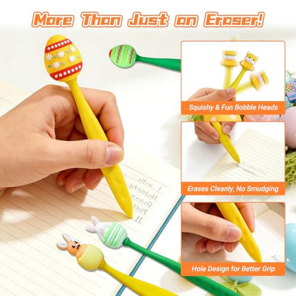 24 Pcs Easter Day Erasers Cute Erasers Bulk Pencil Eraser for Easter Basket Stuffers Party Favors Easter Egg Fillers Hunt (Easter) - style: Easter