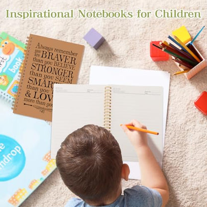 2Pcs Spiral Journal Notebook for Women Men, A5 Motivational Journal with 100 Pages, College Ruled Hardcover Notebook for Office School Home, Inspirational Gifts Encouragement Gifts - color: Brown