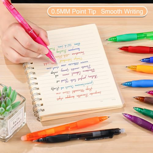USUAL Retractable 6 Black 6 Blue Erasable Gel Pens Clicker, Fine Point(0.5mm),Make Mistakes Disappear, Premium Comfortable Grip, Smooth Writing Pen Office Back-to-School Supplies - color: 6 Black 6 Blue