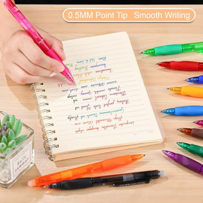 USUAL Retractable 6 Black 6 Blue Erasable Gel Pens Clicker, Fine Point(0.5mm),Make Mistakes Disappear, Premium Comfortable Grip, Smooth Writing Pen Office Back-to-School Supplies - color: 6 Black 6 Blue