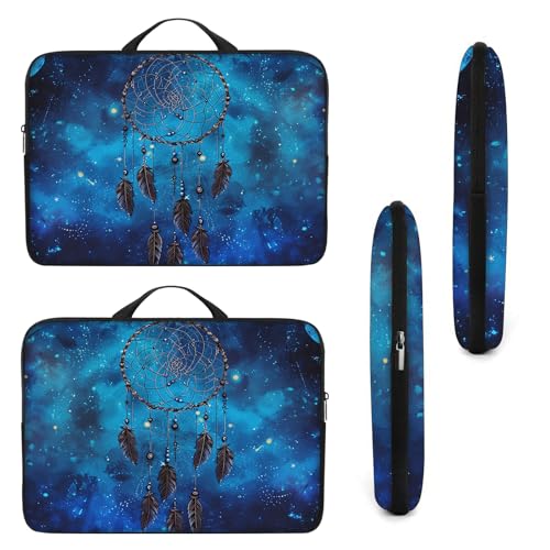 Laptop Sleeve Bag with Handle Computer Protective Soft Cover Case for 14 Inch 13 Inch Laptop,Blue Dream Catcher - color: Blue Dream Catcher
