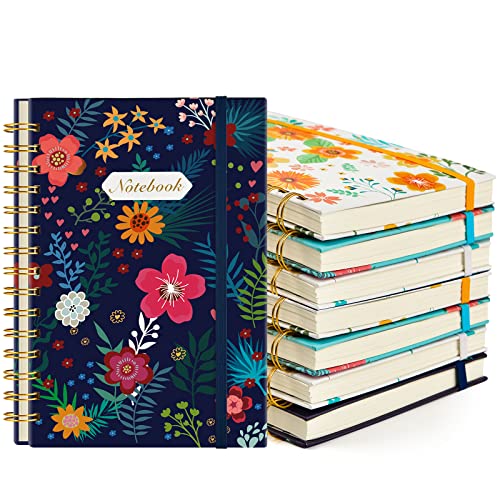 Coopay 8 Pack A5 Spiral Notebook Journal for Women, College Ruled Composition Notebooks Hardcover Spiral Journal, Cute Blooming Floral, Office School Business Supplies, 8.3" x 5.5", 160 Page - color: 8pcs, size: A5