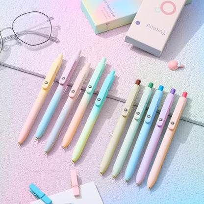 Epakh Gel Pens, 10 Pcs 0.5mm Quick Dry Black Ink Fine Point Smooth Writing Pens High End Series Retractable Aesthetic Ballpoint for Office School Supplies Women Men Gifts(Macaron Color,Classic) - color: Macaron Color, style: Classic