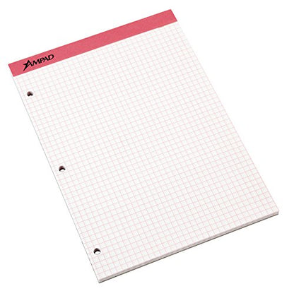 Ampad Double Sheet Graph Pad, 8-1/2 x 11-3/4 Inches, 4 x 4 Quad Rule, Color Will Vary, 100 Sheets (20-278)