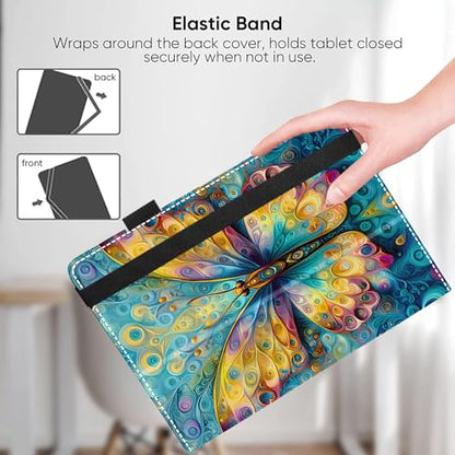 Universal 10 10.1 Inch Android Tablet Case,Slim Folding Stand Cover for All 9"-10.5" Touchscreen Tablet Case with Stylus Pen Holder,Butterfly 09 - color: Butterfly 09