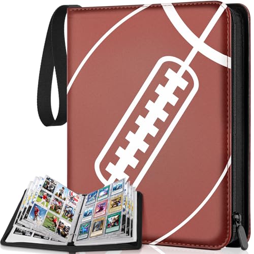 900 Pockets Football Card Binder with Sleeves fit for Baseball Cards, Trading Cards Album Cards Holder Protectors Set Fit for Game Card, Sports, Football Card - color: Football