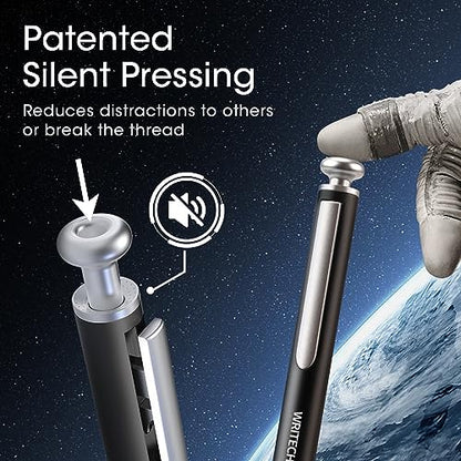 WRITECH Gel Pens Fine Point: Premium Metal Barrel Retractable 0.7mm Black Ink Pen 2ct with 2 Refills No Smear & Bleed Quick Dry Smooth Writing Silent Click Luxury Up-Gel - color: Black & White